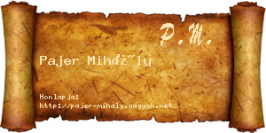 Pajer Mihály névjegykártya