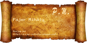 Pajer Mihály névjegykártya